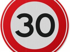 Semn din aluminiu de circulatie 30 km